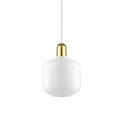 Amp hanglamp, Messing - Klein, Wit/Messing